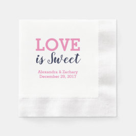 Liebe ist die Sweet Navy Blue Wedding Party Serviette
