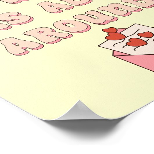 Liebe ist eigentlich alles um Retro Zitat ästhetis Poster (Ecke)