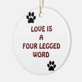 LIEBE IST EIN 4 GESETZTES WORT MIT ZAHLUNGSORNAMEN KERAMIKORNAMENT (Links)