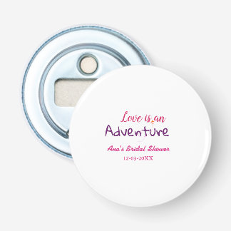 LIEBE IST EIN ABENTEUER ROSA LILA HOCHZEITSPAAR PL FLASCHENÖFFNER