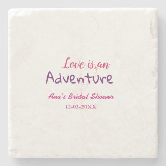 LIEBE IST EIN ABENTEUER ROSA LILA HOCHZEITSPAUSH P STEINUNTERSETZER