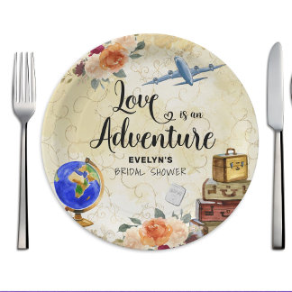 Liebe ist ein Adventure-Brautparty Pappteller