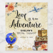 Liebe ist ein Adventure-Brautparty Weinetikett (Einzelnes Label)