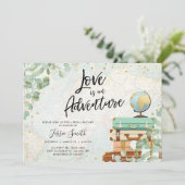 Liebe ist ein Adventure Eukalyptus Brautparty Einladung (Stehend Vorderseite)