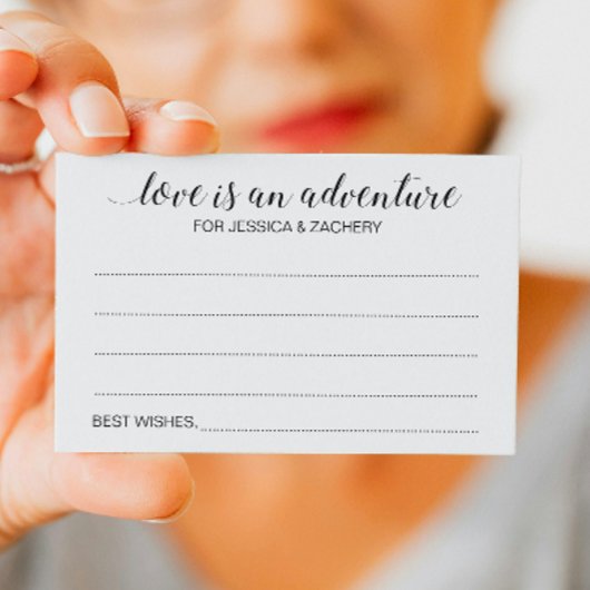 Liebe ist ein Adventure Wedcket List Cards Hinweiskarte