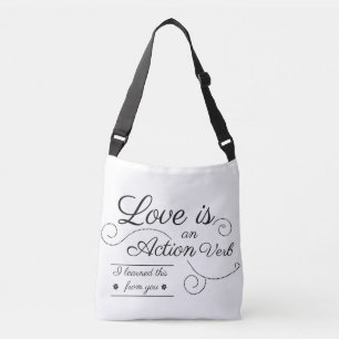 Liebe ist ein Aktionsverb. Ich habe das von dir ge Tragetaschen Mit Langen Trägern
