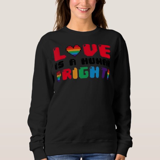 Liebe ist ein auf Menschenrechten basierender Gay- Sweatshirt (Vorderseite)