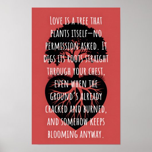 Liebe ist ein Baum Poster (Vorne)