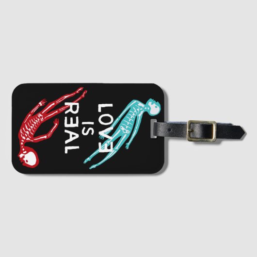 Liebe ist ein echtes Skelett Gepäckanhänger (Vorderseite (Horizontal))