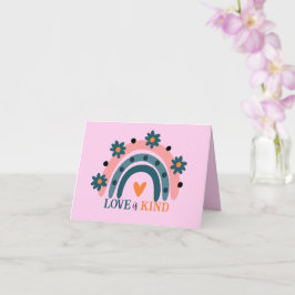 LIEBE IST EIN FARBPINK BOHO RAINBOW VALENTINE KARTE