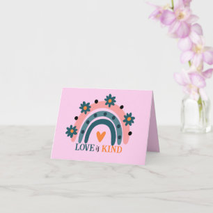 LIEBE IST EIN FARBPINK BOHO RAINBOW VALENTINE KARTE