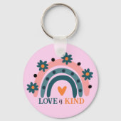 LIEBE IST EIN FARBPINK BOHO RAINBOW VALENTINE SCHLÜSSELANHÄNGER (Vorderseite)