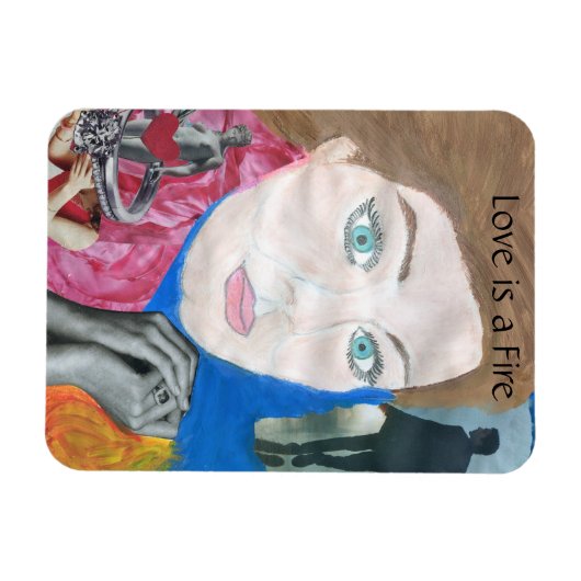 Liebe ist ein Fire Pop Art Magnet (Horizontal)