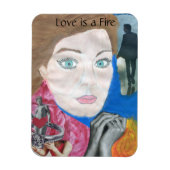 Liebe ist ein Fire Pop Art Magnet (Vertikal)