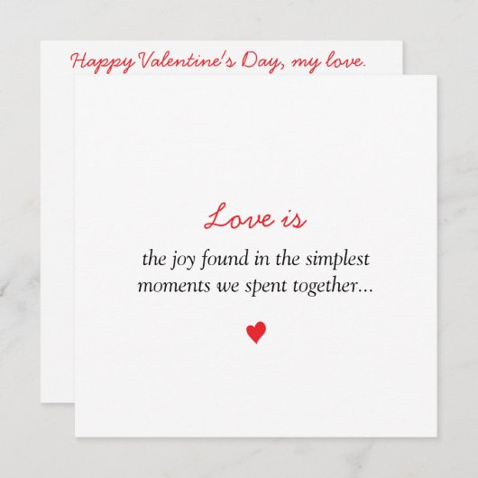 Liebe ist..|Ein Foto - Valentinstag Feiertagskarte (Vorne/Hinten)