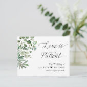 Liebe ist ein geduldiger Hochzeitstag Postkarte (Stehend Vorderseite)