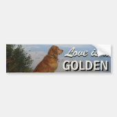 Liebe ist ein goldener Retriever Autoaufkleber (Vorne)