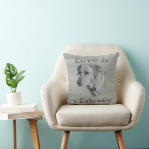 Liebe ist ein Labrador-Gesicht Kissen