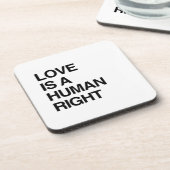 LIEBE IST EIN MENSCHENRECHT GETRÄNKEUNTERSETZER (Linke Seite)