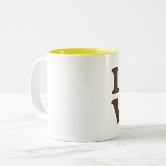 Liebe ist ein mit Beinen versehener Tier-Liebhaber Zweifarbige Tasse (Vorderseite Links)