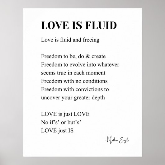 Liebe ist ein Poesie-Wand-Poster Poster (Vorne)