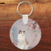 Liebe ist ein Ragdoll, der auf dem Schoß aufgeroll Schlüsselanhänger (Rückseite)