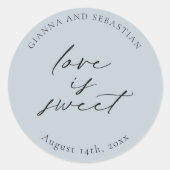 Liebe ist ein süßer Aufkleber, Personalisiertes Ga Runder Aufkleber (Vorderseite)