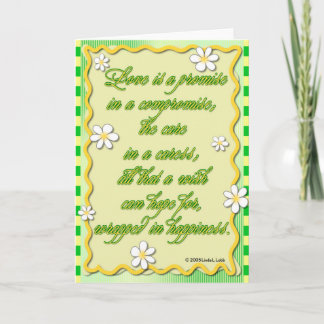 Liebe ist ein Versprechen in einer Kompromisskarte Karte