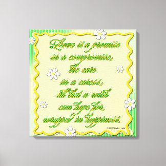 Liebe ist ein Versprechen Leinwanddruck