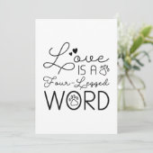 Liebe ist ein vierbeiniges Wort Dankeskarte (Stehend Vorderseite)