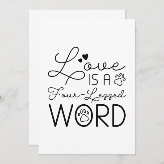 Liebe ist ein vierbeiniges Wort Dankeskarte (Vorne/Hinten)