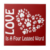 Liebe ist ein vierbeiniges Wort Fliese (Vorderseite)