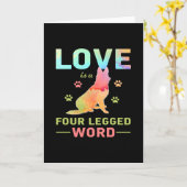 Liebe ist ein vierbeiniges Wort Karte (Gelbe Blume)