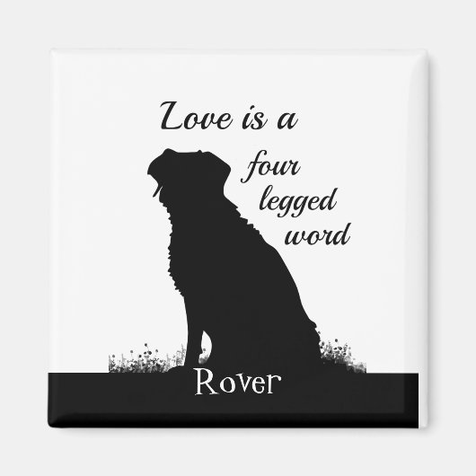Liebe ist ein vierreihiger Word-Hund mit benutzerd Magnet (Vorne)