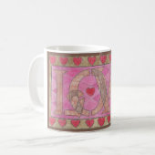 Liebe ist ein Wort mit vier Buchstaben Kaffeetasse (Vorderseite Links)