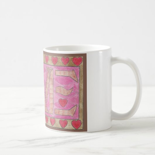 Liebe ist ein Wort mit vier Buchstaben Kaffeetasse (Rechts)