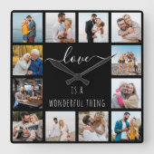 Liebe ist ein wunderbares Ding Quote 12 Foto Schwa Quadratische Wanduhr (Vorderseite)
