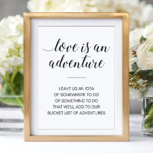 Liebe ist eine Abenteuer-Eimerliste-Hochzeit Poster