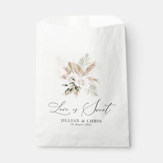 Liebe ist eine Blumenhochzeit mit Pampas Geschenktütchen (Vorderseite)