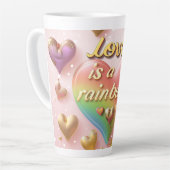 Liebe ist eine digitale Rainbow-Kunst Milchtasse (Linke Ecke)
