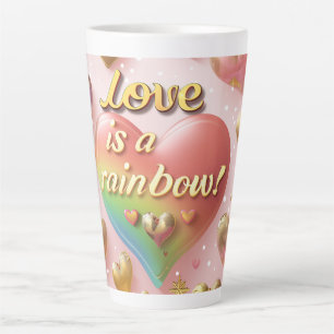 Liebe ist eine digitale Rainbow-Kunst Milchtasse