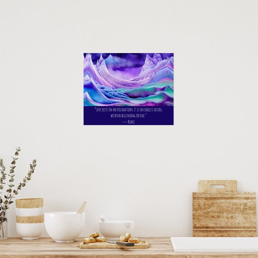 Liebe ist eine endlose digitale Kunst im Meer Poster (Küche)