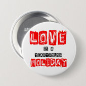 Liebe ist eine ganzjährige Urlaubstyppografie Button (Vorne & Hinten)
