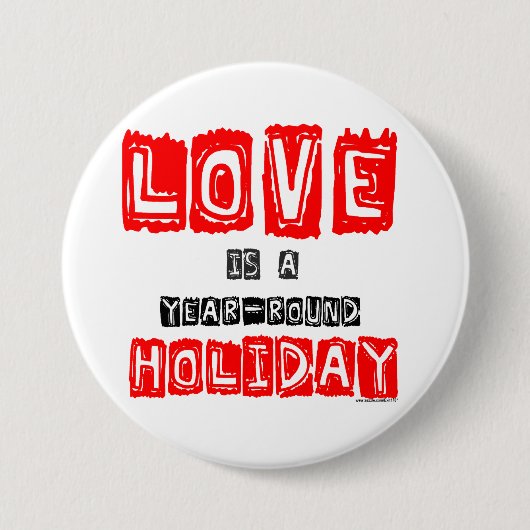 Liebe ist eine ganzjährige Urlaubstyppografie Button (Vorderseite)
