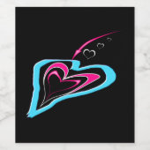 Liebe ist eine Herzenspur Weinetikett (Einzelnes Label)