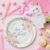 Liebe ist eine Hochzeit mit süßer Blüte Pappteller (Party)