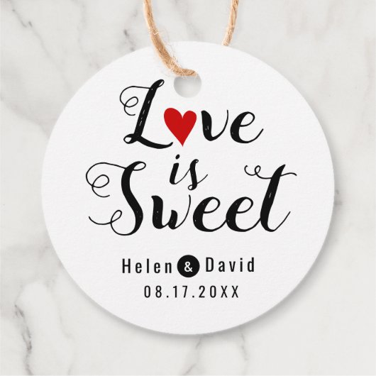 Liebe ist eine kalligraphische Hochzeit Geschenkanhänger (Rückseite)