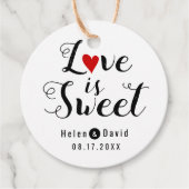 Liebe ist eine kalligraphische Hochzeit Geschenkanhänger (Vorderseite)