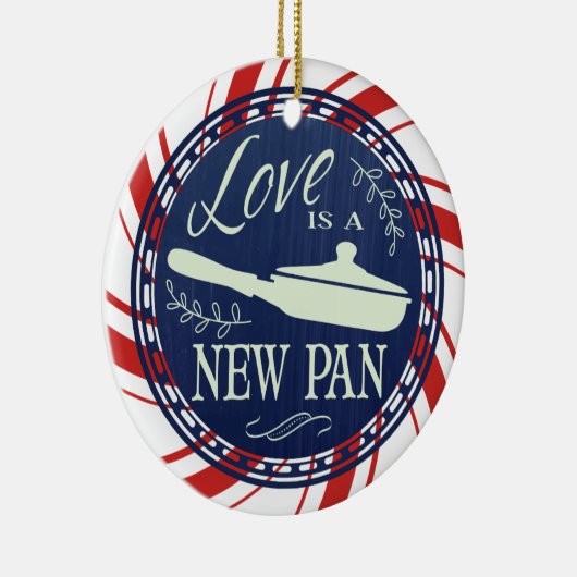 Liebe ist eine neue Pfanne kochen kulinarische Wei Keramik Ornament (Rechts)