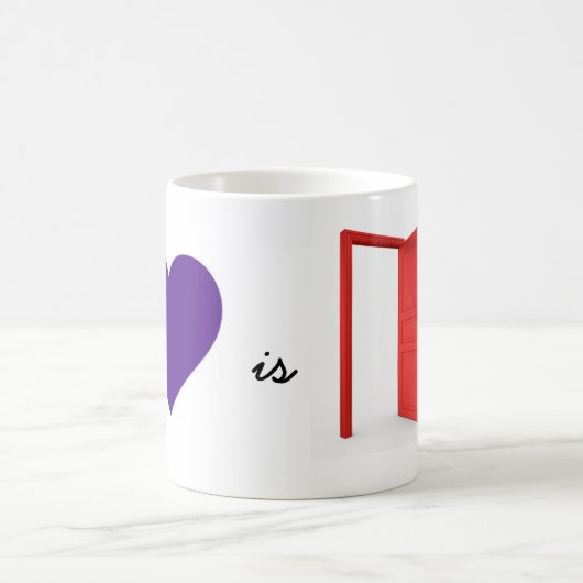 Liebe ist eine offene Tür-Tasse Kaffeetasse (Mittel)
